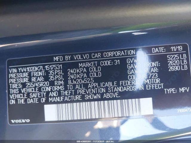 2020 VOLVO XC60 YV4102DK7L1517531 Photo 8