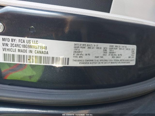 2021 CHRYSLER PACIFICA 2C4RC1BG9MR571948 Photo 8