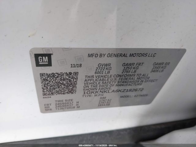2019 GMC ACADIA 1GKKNKLA6KZ182672 Photo 8