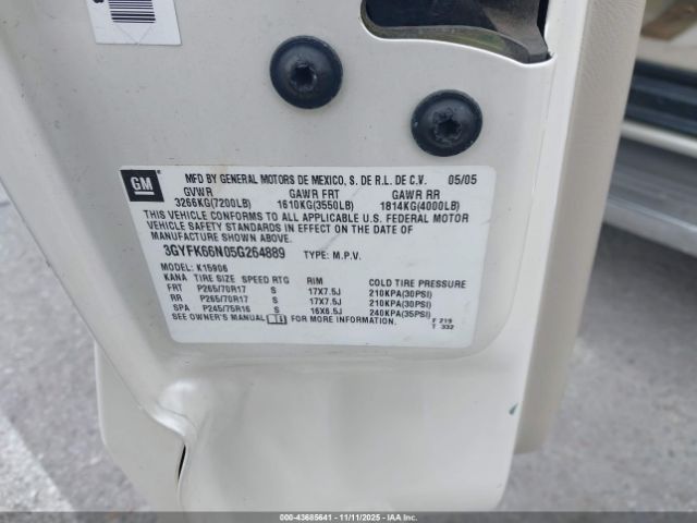2005 CADILLAC ESCALADE ESV 3GYFK66N05G264889 Photo 8