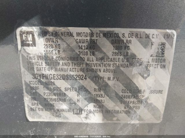 2013 CADILLAC SRX 3GYFNGE32DS552924 Photo 8