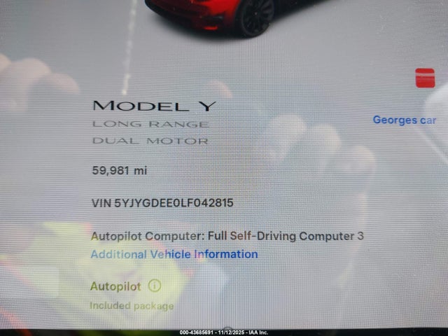 2020 TESLA MODEL Y 5YJYGDEE0LF042815 Photo 6