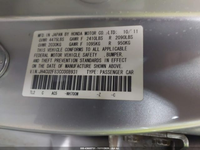 2012 ACURA TSX JH4CU2F83CC008931 Photo 8