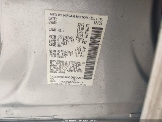 2010 NISSAN ARMADA 5N1BA0ND1AN609020 Photo 8