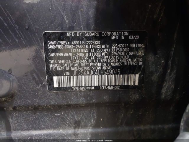 2020 SUBARU FORESTER JF2SKAJC4LH549015 Photo 8