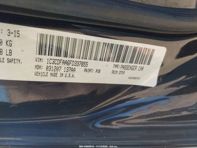 2015 DODGE DART 1C3CDFAA6FD337855 Photo 8