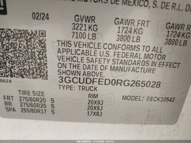 2024 CHEVROLET SILVERADO 1500 3GCUDFED0RG265028 Photo 8