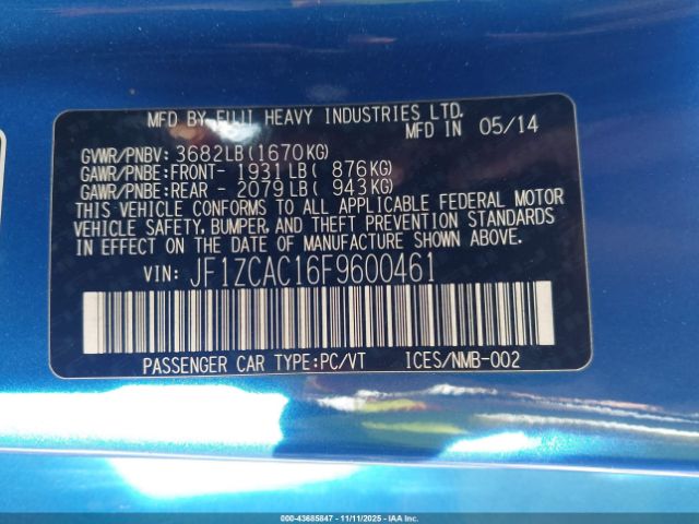 2015 SUBARU BRZ JF1ZCAC16F9600461 Photo 8