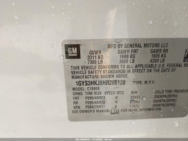 2017 CADILLAC ESCALADE ESV 1GYS3HKJ8HR266128 Photo 8