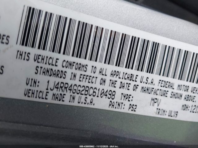 2011 JEEP GRAND CHEROKEE 1J4RR4GG2BC610498 Photo 8