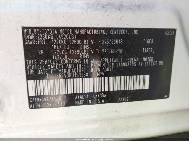 2024 TOYOTA RAV4 HYBRID 4T3T6RFV3RU151958 Photo 8