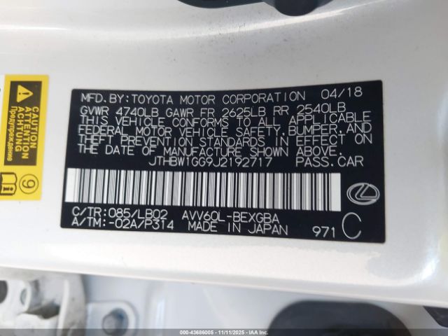 2018 LEXUS ES 300H JTHBW1GG9J2192717 Photo 8