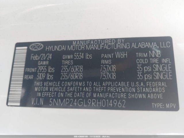 2024 HYUNDAI SANTA FE 5NMP24GL9RH014962 Photo 8