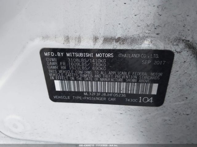 2018 MITSUBISHI MIRAGE G4 ML32F3FJ8JHF05236 Photo 8