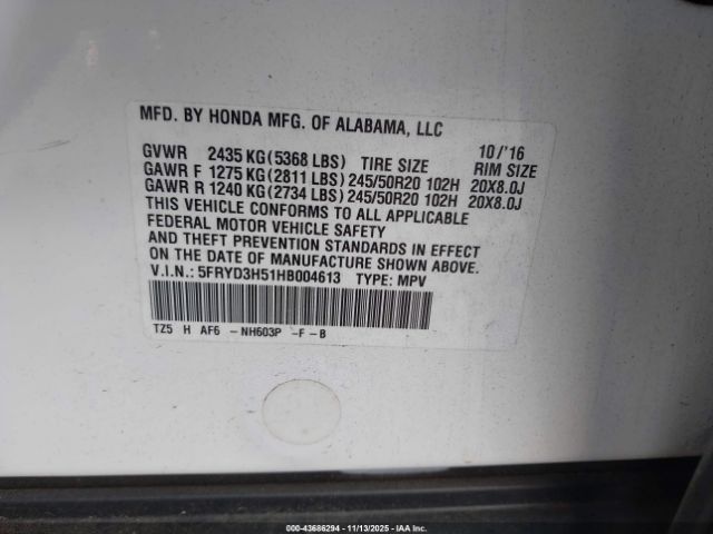 2017 ACURA MDX 5FRYD3H51HB004613 Photo 8