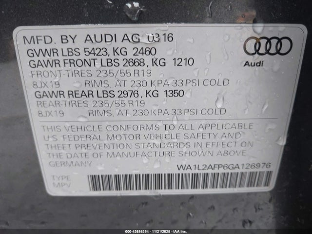 2016 AUDI Q5 WA1L2AFP6GA126976 Photo 8