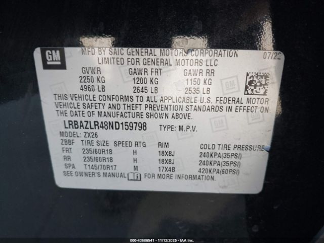 2022 BUICK ENVISION LRBAZLR48ND159798 Photo 8