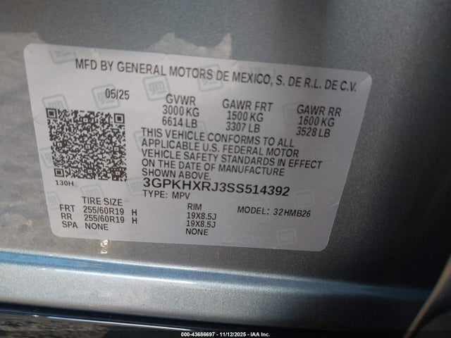 3GPKHXRJ3SS514392 Honda Prologue Touring