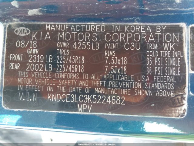 2019 KIA NIRO KNDCE3LC3K5224682 Photo 8