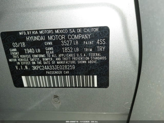 Hyundai ACCENT SE 2018 3KPC24A33JE028259 Image 9