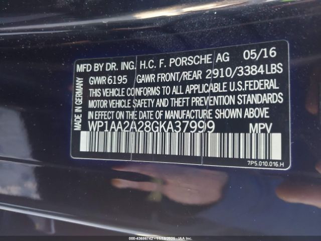 2016 PORSCHE CAYENNE WP1AA2A28GKA37999 Photo 8