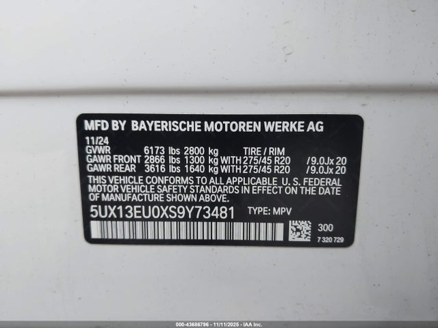 5UX13EU0XS9Y73481 BMW X5 Sdrive40i