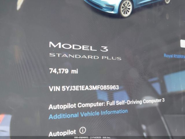 2021 TESLA MODEL 3 5YJ3E1EA3MF085963 Photo 6