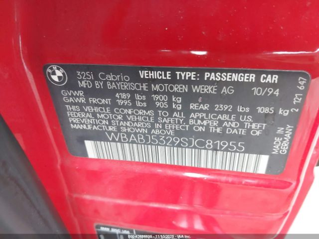1995 BMW 325 WBABJ5329SJC81955 Photo 8