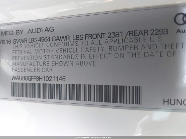 2017 AUDI A3 WAUB8GFF9H1021146 Photo 8