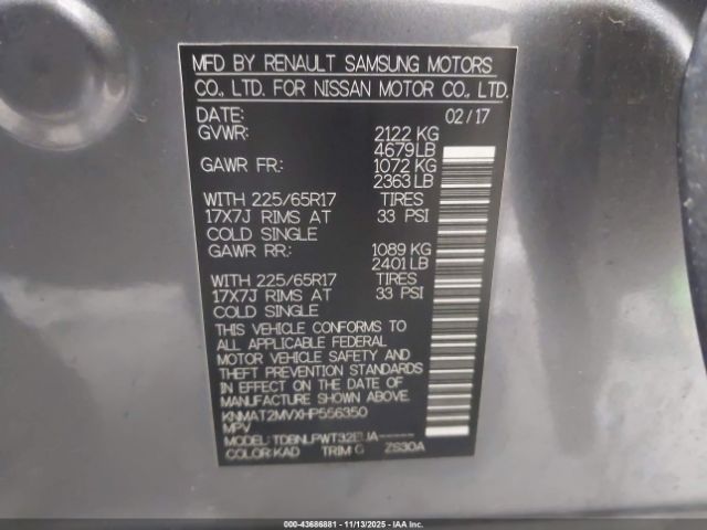 2017 NISSAN ROGUE KNMAT2MVXHP556350 Photo 8