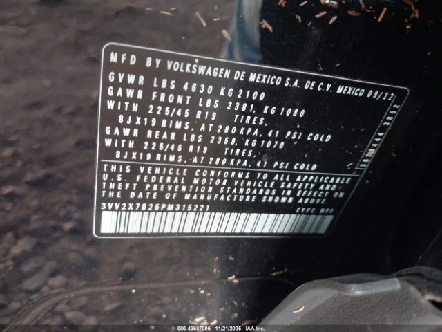 2023 VOLKSWAGEN TAOS 3VV2X7B25PM315221 Photo 8