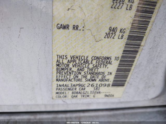 2016 NISSAN ALTIMA 1N4AL3AP9GC261098 Photo 8