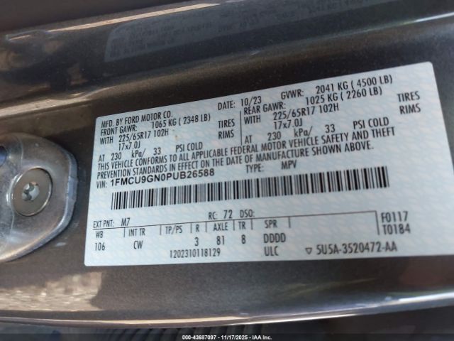 2023 FORD ESCAPE 1FMCU9GN0PUB26588 Photo 8