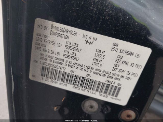 2005 JEEP LIBERTY 1J8GL58K05W574717 Photo 8