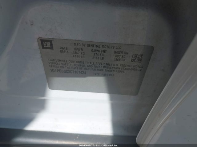 2012 CHEVROLET CRUZE 1G1PG5SC3C7167424 Photo 8