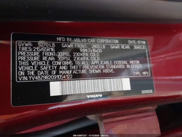 2009 VOLVO XC70 YV4BZ982091054122 Photo 8