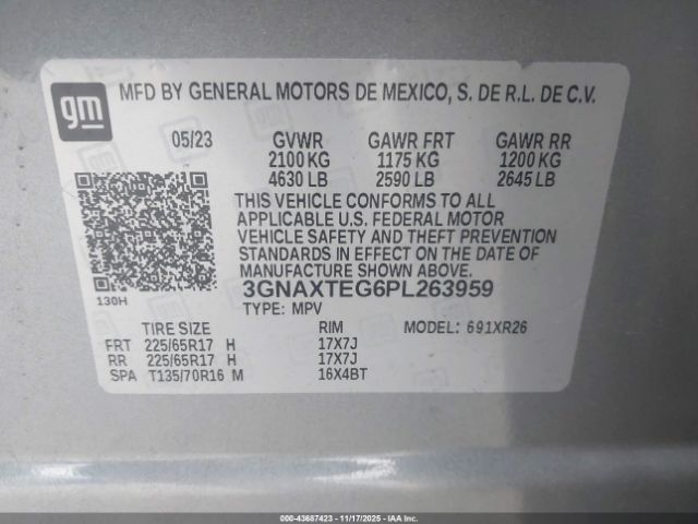 2023 CHEVROLET EQUINOX 3GNAXTEG6PL263959 Photo 8