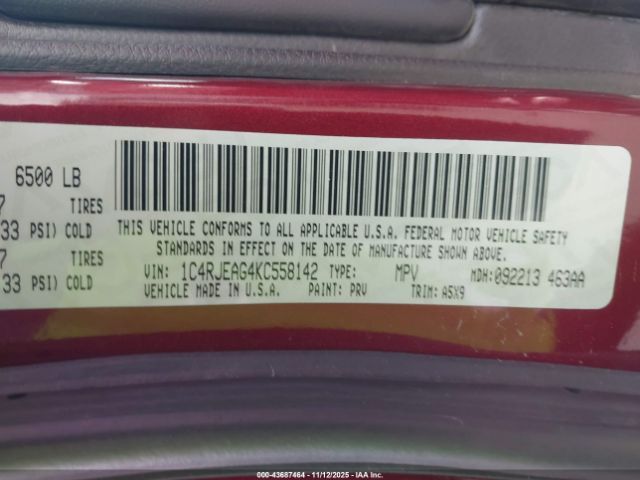 2019 JEEP GRAND CHEROKEE 1C4RJEAG4KC558142 Photo 8