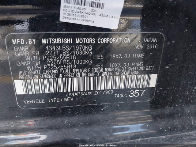 2017 MITSUBISHI OUTLANDER SPORT JA4AP3AUXHZ017909 Photo 8