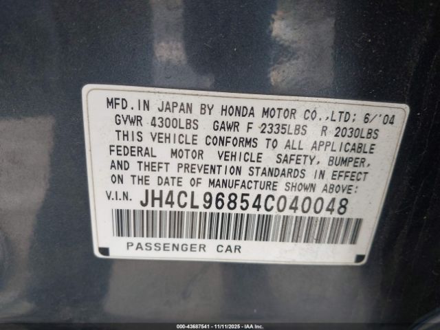 2004 ACURA TSX JH4CL96854C040048 Photo 8