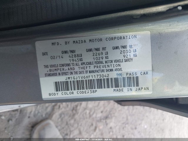 JM1GJ1V6XF1173042 Mazda Mazda6 I Touring