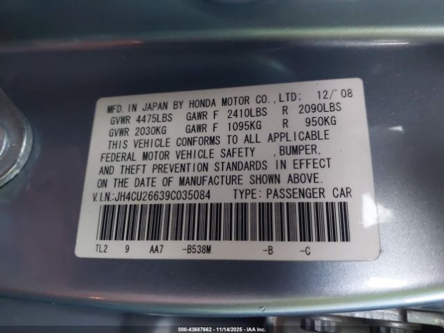 2009 ACURA TSX JH4CU26639C035084 Photo 8