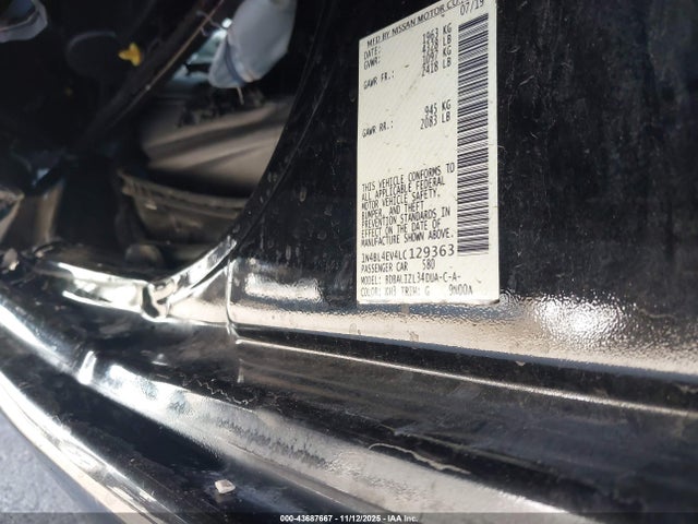 1N4BL4EV4LC129363 Nissan Altima Sl Fwd