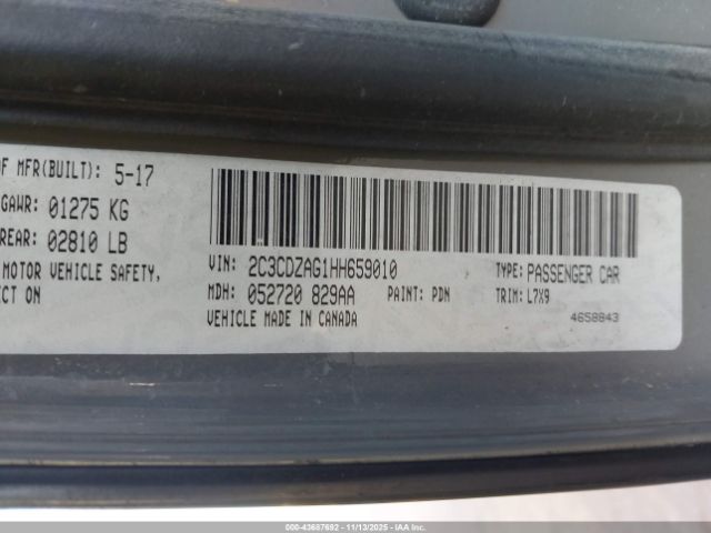 2017 DODGE CHALLENGER 2C3CDZAG1HH659010 Photo 8