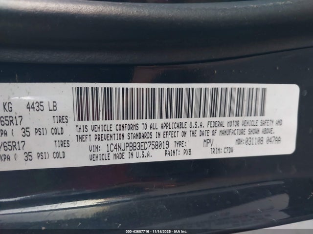 Jeep Patriot Sport 2014 1C4NJPBB3ED758019 Image 9