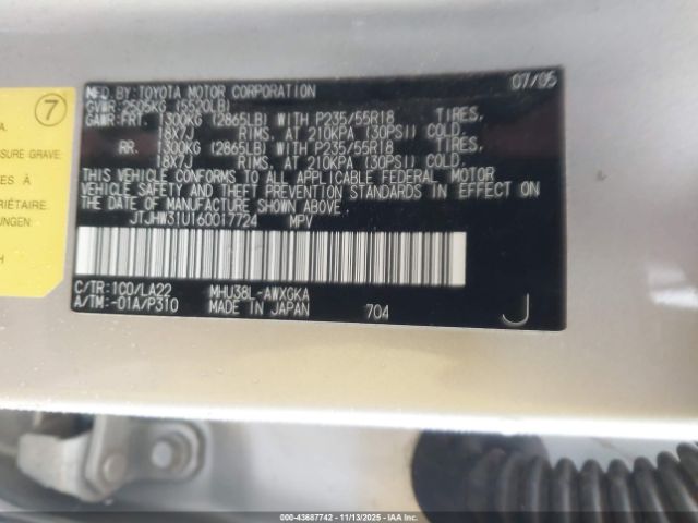 2006 LEXUS RX 400H JTJHW31U160017724 Photo 8