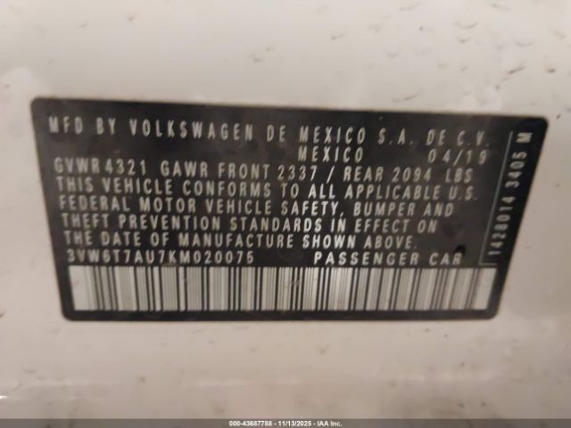 2019 VOLKSWAGEN GOLF GTI 3VW6T7AU7KM020075 Photo 8