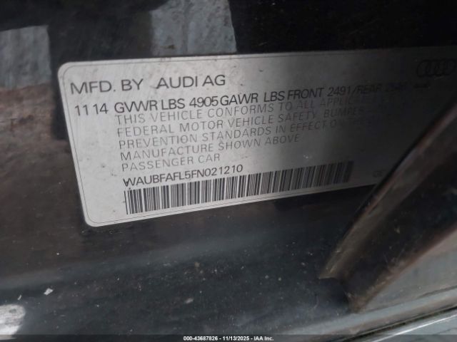2015 AUDI A4 WAUBFAFL5FN021210 Photo 8