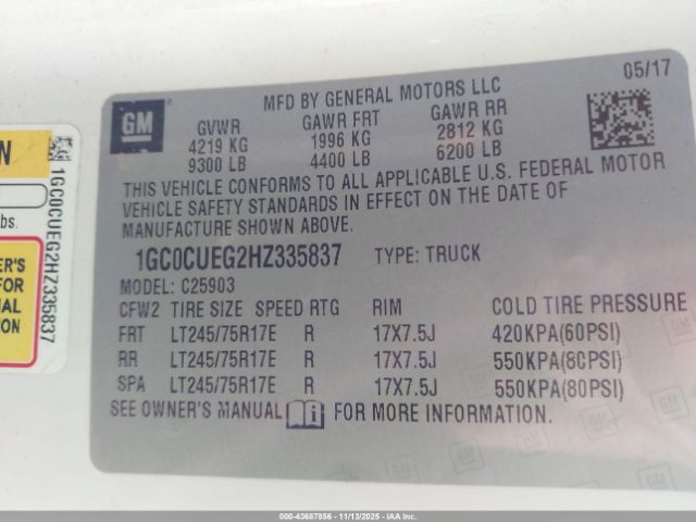 2017 CHEVROLET SILVERADO 2500HD 1GC0CUEG2HZ335837 Photo 8