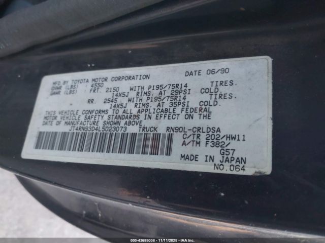 1990 TOYOTA PICKUP JT4RN93D4L5023073 Photo 8